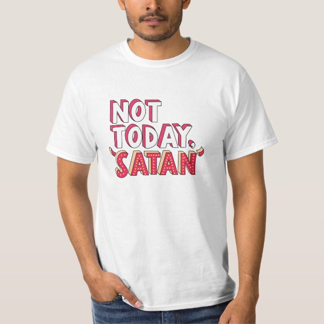 Camiseta Não hoje, Cartoon Satã (Frente)