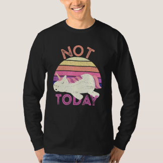 Camiseta Não Hoje, Chá Com Unicórnio Vintage Em Desgraça