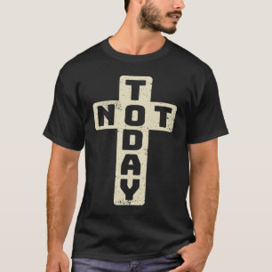 Camiseta Não Hoje Cruze Não Hoje Satã Cristão Legal Grande