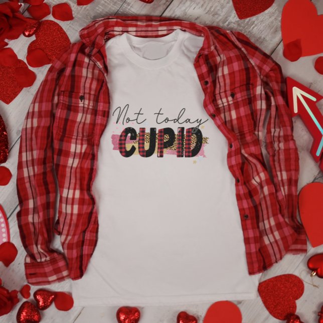 Camiseta Não Hoje Dia de os namorados Cupido (Criador carregado)