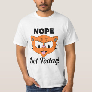 Camiseta Não Hoje! Gato de Cartoon do Senhor