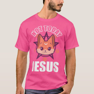 Camiseta Não Hoje Jesus, Cute Para Engraçado Satânico Kawai