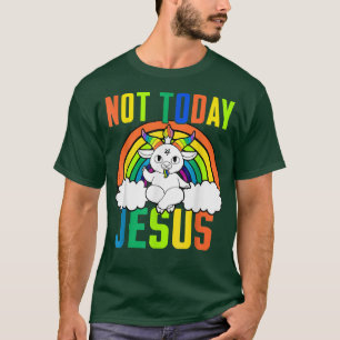 Camiseta Não Hoje Jesus Engraçado Satânico Satã do Unicórni