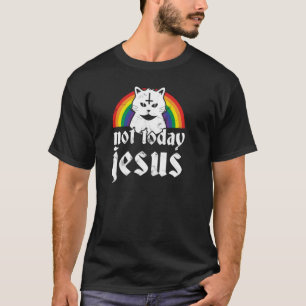 Camiseta Não Hoje Jesus Hoodie Rainbow Satanás Cat Gótic
