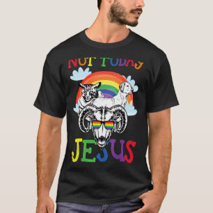 Camiseta Não Hoje Jesus Orgulho gay Lgbt Satã Goat