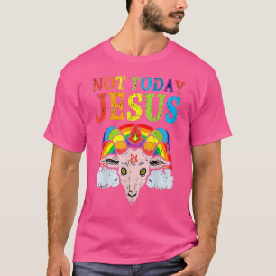 Camiseta Não Hoje Jesus Orgulho gay Lgbt Satã Goat 3