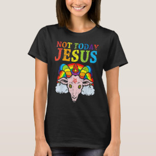 Camiseta Não Hoje Jesus Orgulho Gay Lgbt Satanás Bode 3