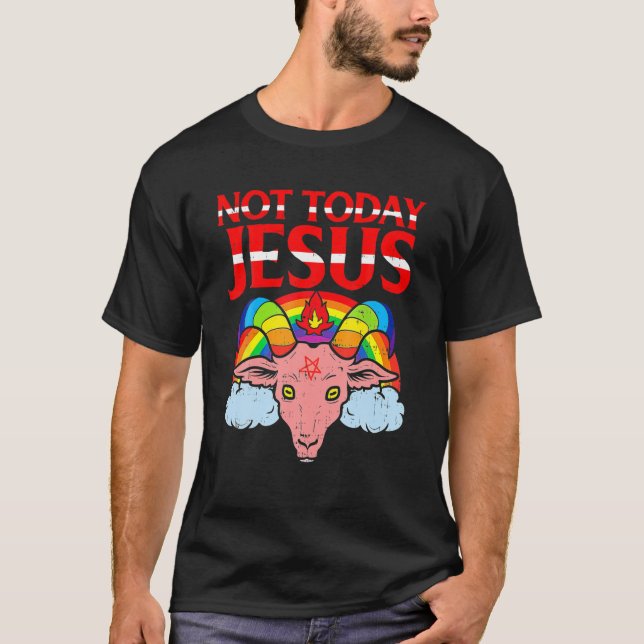 Camiseta NÃO HOJE JESUS- Satã Capim Satânico - Satã (Frente)