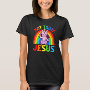 Camiseta Não Hoje Jesus Símbolo Satânico Baphomet Pentagram