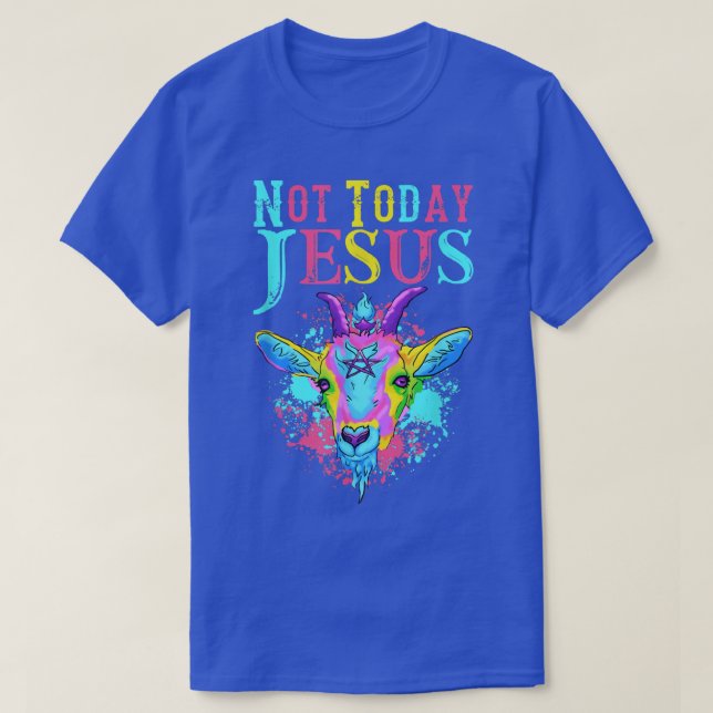 Camiseta Não hoje Jesus transgênere LGBT Satã Orgulho de Ca (Frente do Design)