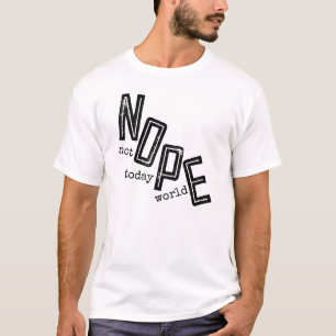 Camiseta NÃO hoje mundo vintage retrô tipografia divertida