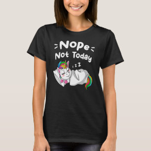 Camiseta Não Hoje Não Ditos Sarcásticos Dormindo Unicórnio