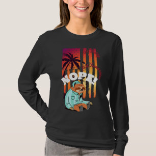 Camiseta Não Hoje Não Dorme Sloth Sunset Flag