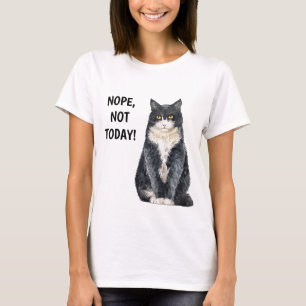 Camiseta Não Hoje Não É Um Gato Engraçado E Grumpy