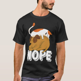 Camiseta Não Hoje Não, Gato E Cachorro Com Sono Preguiçoso