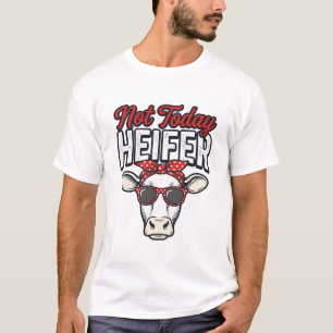 Camiseta Não Hoje Novilha Vaca Engraçada Design Vetorial Vi