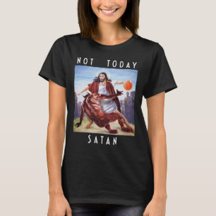 Camiseta Não Hoje Satã Jesus Vs Satã Em Bysketbyll