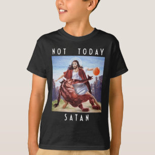 Camiseta Não Hoje Satã Jesus Vs Satã Em Bysketbyll