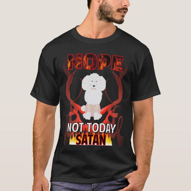 Camiseta Não Hoje Satan Poodle 04 (Frente)