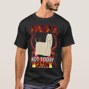 Camiseta Não Hoje Satanás Afghan Hound 02