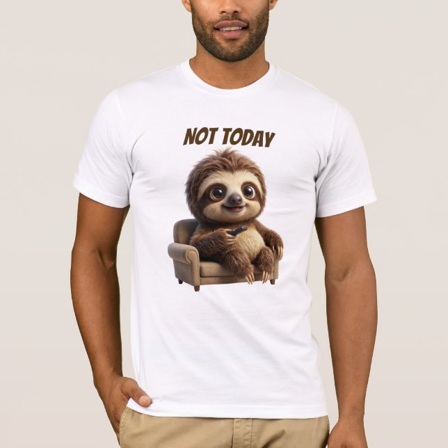 Camiseta Não Hoje Sloth Relaxado (Frente)