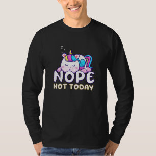 Camiseta Não Hoje Unicórnio Bonito Dormindo Diversão
