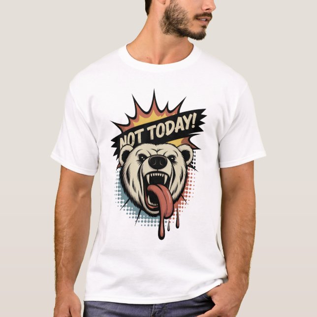 Camiseta Não Hoje - Urso Cinzento (Frente)