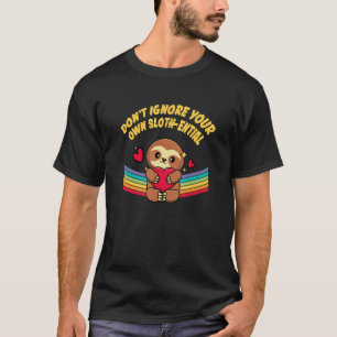 Camiseta Não Ignorar Slothential Motivational Cote Sloth L