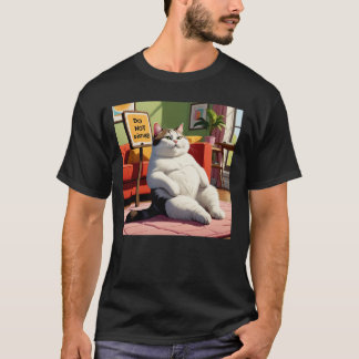 Camiseta Não Incomodar Gordura Gato Engraçado