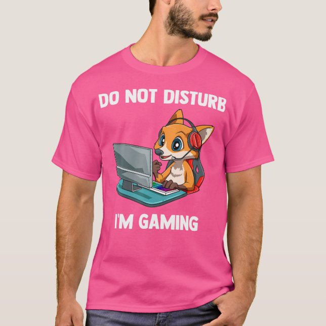 Camiseta Não Incomodar Jogos Engraçados Fox Gamer (Frente)