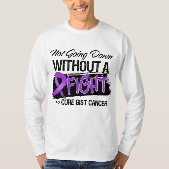 Camiseta Não indo para baixo sem uma luta - cancer da (Frente)