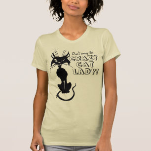 Camiseta Não irrite a senhora louca do gato