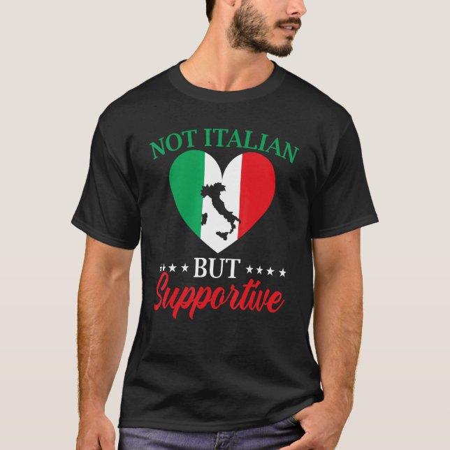 Camiseta Não Italiano, Mas Apoiante Itália Flag Italia Trav (Frente)