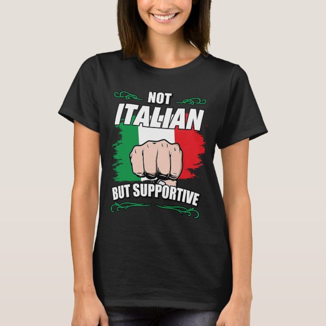 Camiseta Não Italiano, Mas Viagem Turista De Apoio Italiano (Frente)