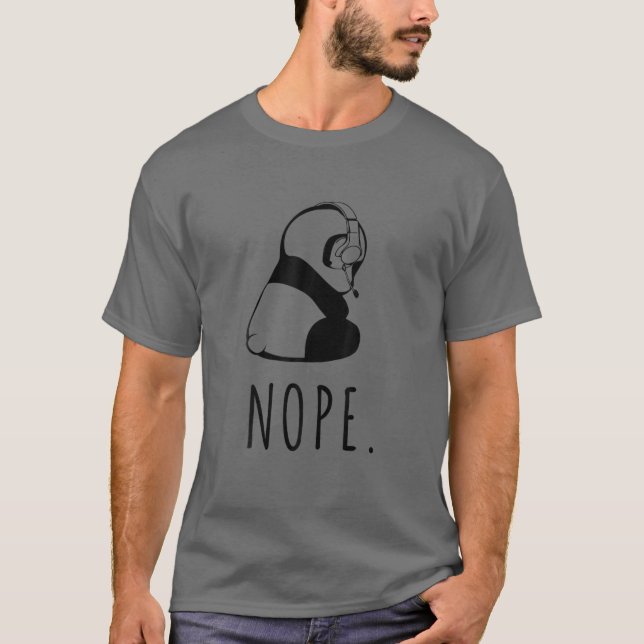 Camiseta Não. Jogo Panda Nope. Para Introdução (Frente)