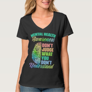 Camiseta Não Julgue Apoio à Doença Mental Saúde Mental Awa