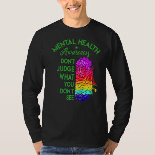 Camiseta Não julgue o que você não vê no cérebro saúde ment