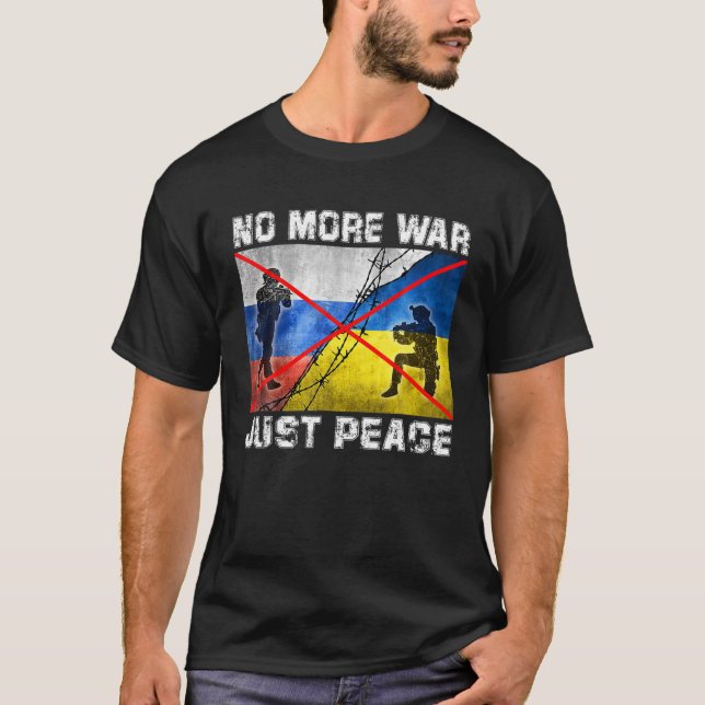 Camiseta Não Mais Guerra Apenas Paz - Eu Fico Com A Ucrânia (Frente)