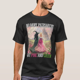 Camiseta Não Mais Patriarcado Apenas Bruxa Verde Rosa Hallo