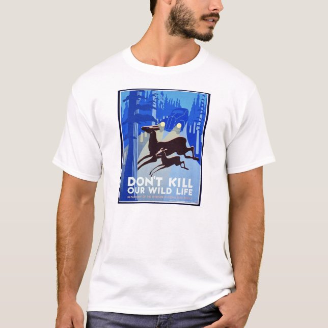 Camiseta Não Matar o nosso Poster WPA FAP Wildlife (Frente)