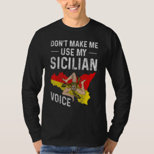 Camiseta Não me faça usar minha voz siciliana Convers da Si