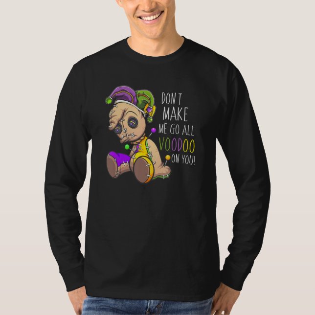 Camiseta Não me faça vodu em você Mardi Gras Carniva (Frente)