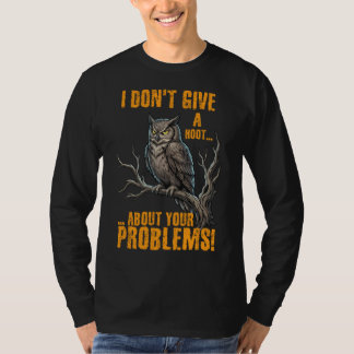 Camiseta Não Me Importo Com Os Seus Problemas Coruja Engraç