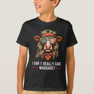 Camiseta Não Me Importo Muito Com Margaret American Flag En