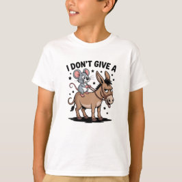 Camiseta Não Me Importo - Rato e Burro Divertidos