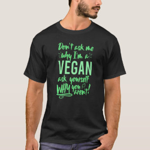 Camiseta Não me pergunte por que sou vegano, pergunte a si