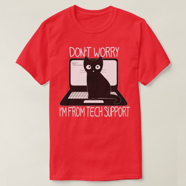 Camiseta Não Me Preocupe Com O Suporte Técnico Gato Engraça (Frente do Design)