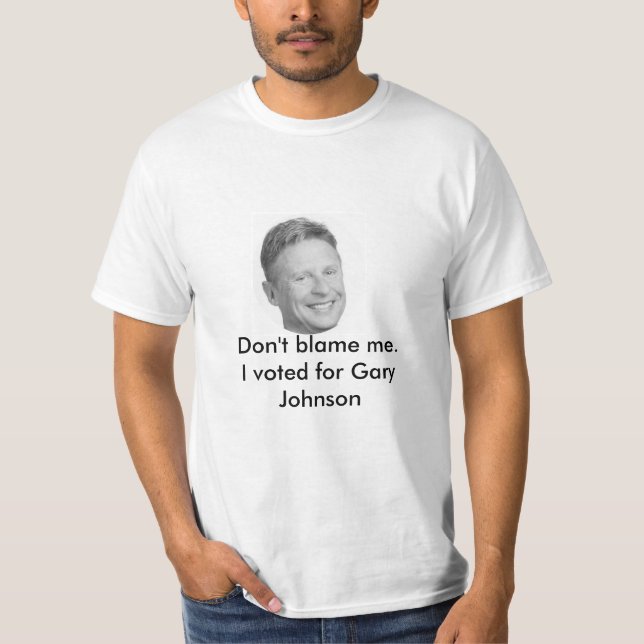Camiseta Não me responsabilize t-shirt de Gary Johnson (Frente)