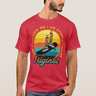 Camiseta Não me sigas, faço coisas estúpidas Skateboarder