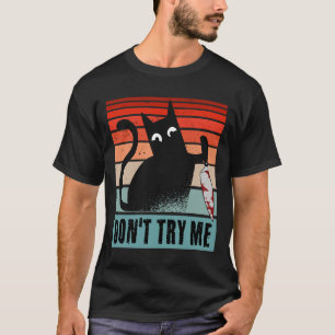 Camiseta Não me tente, Moody Cat com convite à faca
